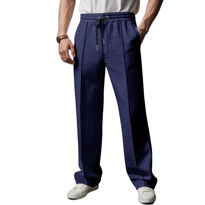 Men's casual lounge pants with elastic waistband and textured design Lune London