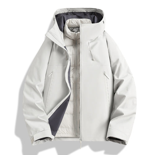Men's Waterproof Softshell Outdoor Jacket with Adjustable Hood and Breathable Membrane Amarae