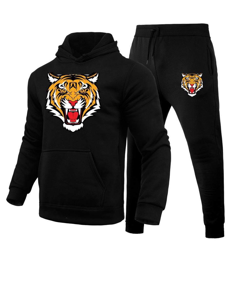 Men's sporty hoodie set and joggers with tiger pattern Lune London