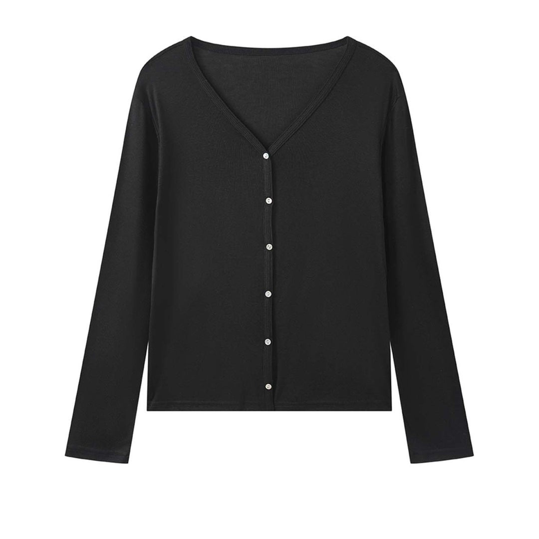 Women's Lightweight Viscose Fine Knit Cardigan with Buttonless Closure and Relaxed Fit Amarae