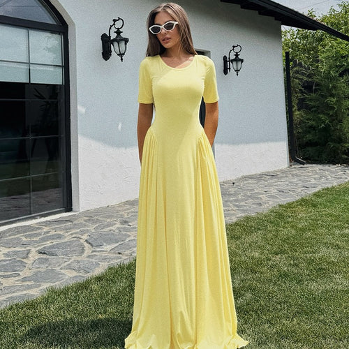 Elegant Maxi Dress for Women with Chic Side Pockets and Style