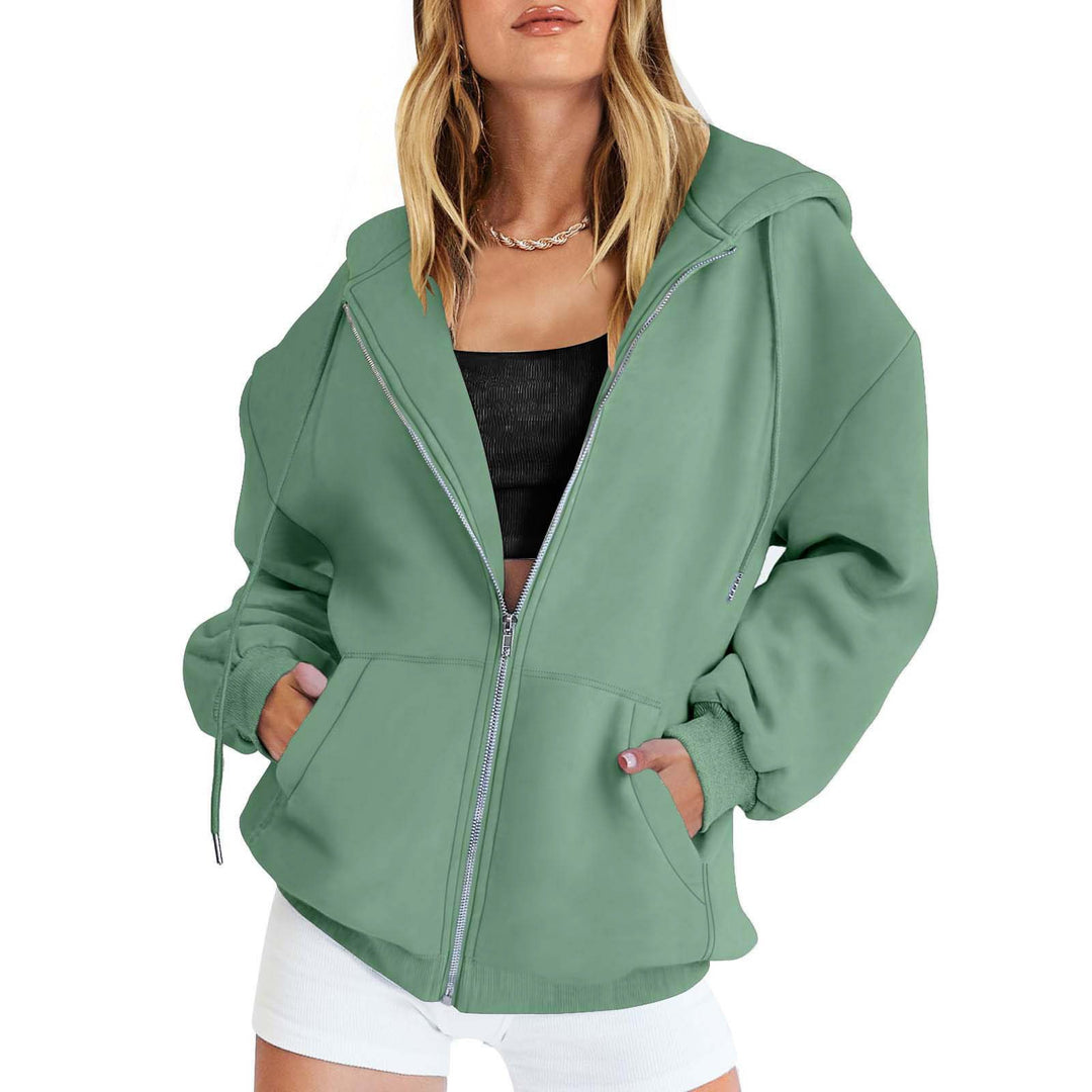 Oversized hooded jacket for women with practical pockets and zipper Lune London