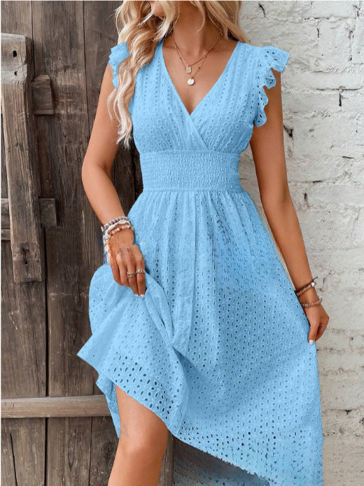 Women’s summer dress with elegant lace sleeves Lune London