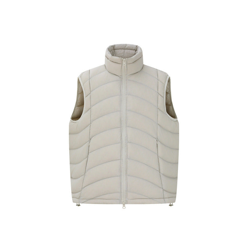 Unisex ultralight down look quilted vest with two-way zipper and stand-up collar Amarae