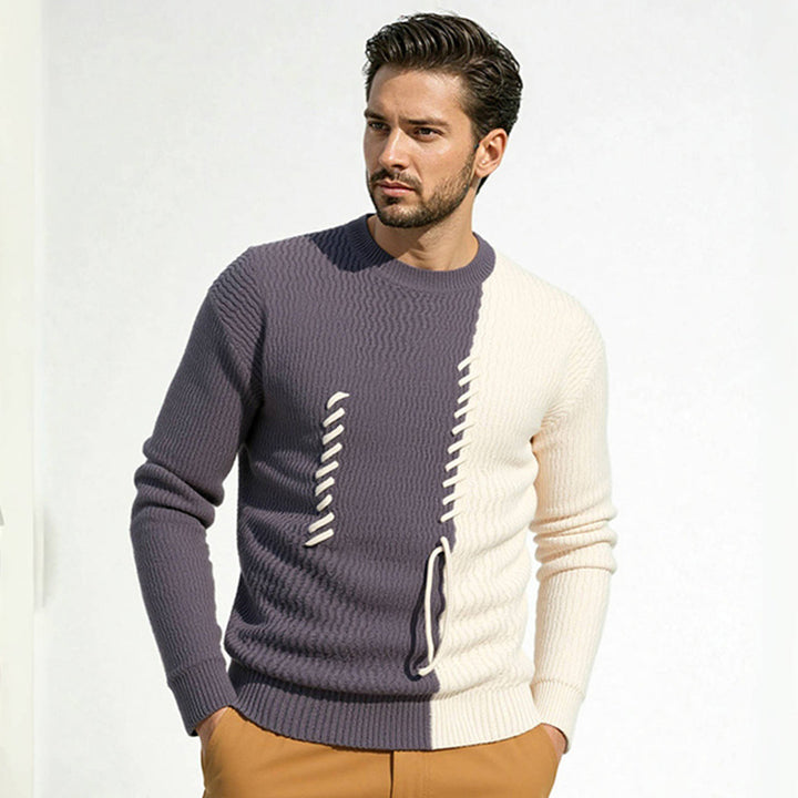 Casual sweater for men with structured design and unique knot details Lune London