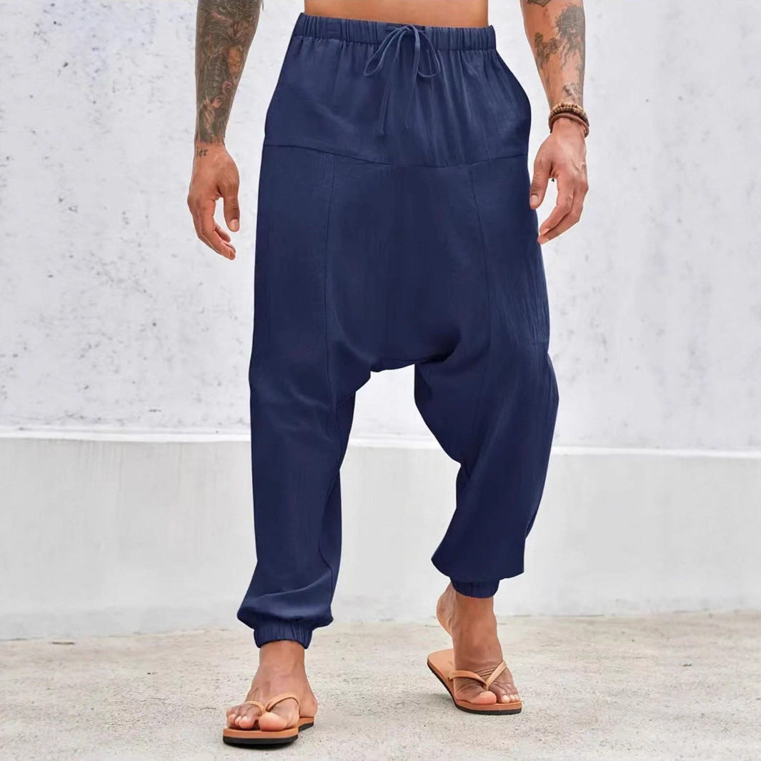 Casual harem pants for men with elastic waist and side pockets Lune London