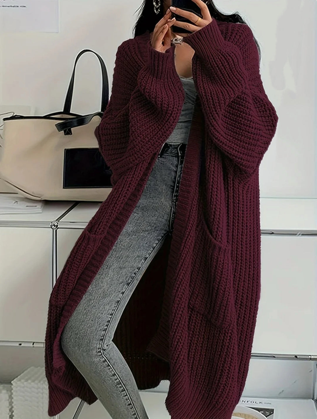 Oversized knitted coat for women Lune London
