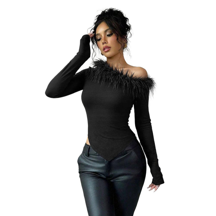 Top élégant pour femmes avec bordure en peluche amovible Chic & Stil