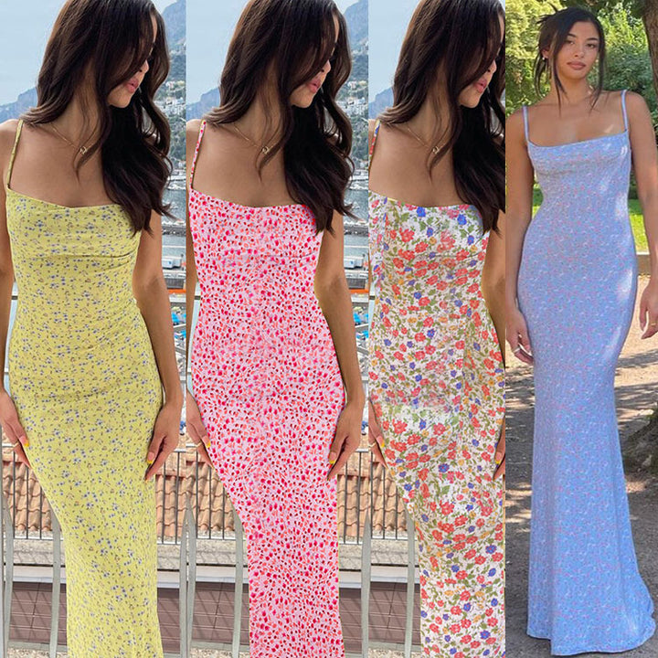 Chic and Stylish Women's Maxi Slip Dress Flower