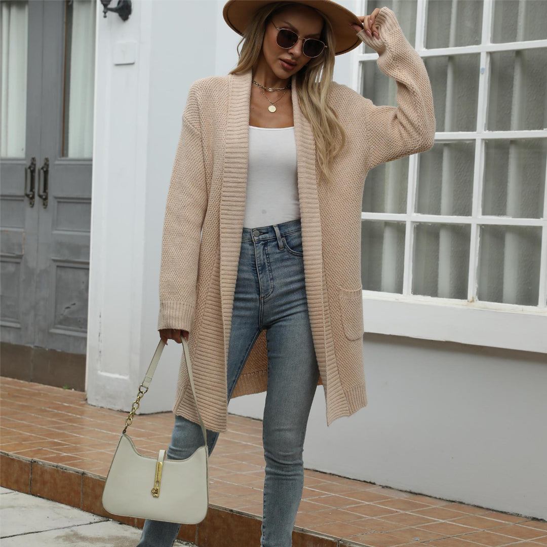 Cardigan en tricot épais pour femmes avec découpe ouverte et texture fine Chic & Stil