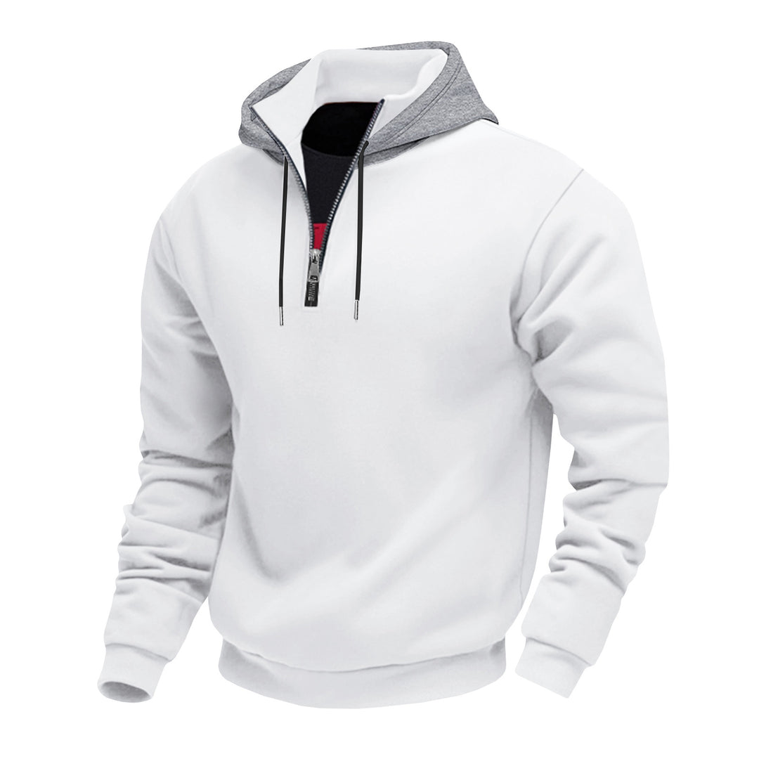 Men's half-zip hoodie with contrasting inner lining Chic und Stil