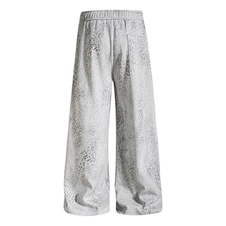 Women's Wide Palazzo Jogging Pants with Drawstring Waist, Statement Print and Vintage Wash Amarae