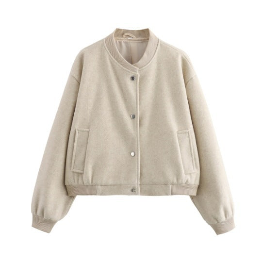 Ladies comfortable bomber jacket with large ribbed edges Lune London