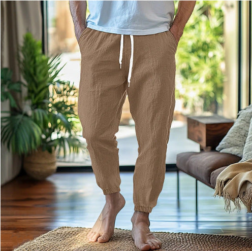 Casual linen pants for men with elastic waist and practical pockets Amarae