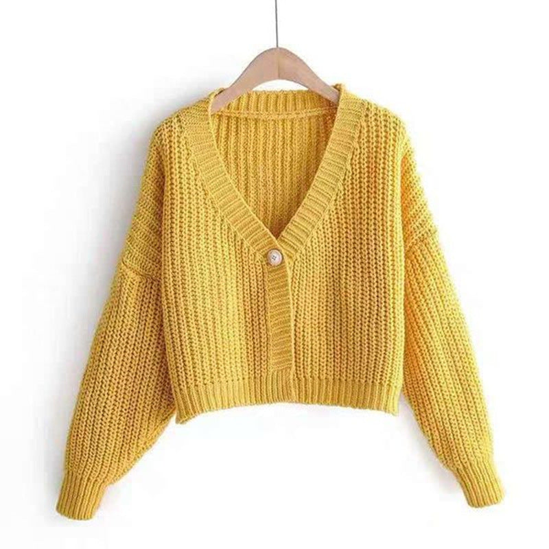 Ladies Oversized Cardigan with V Neck and Chic Button Detail
