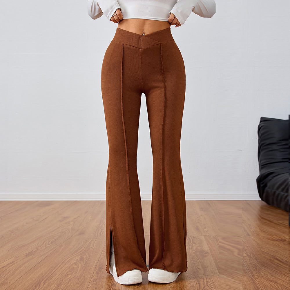 Chic & Stil Elegant flared pants for women with side slit details