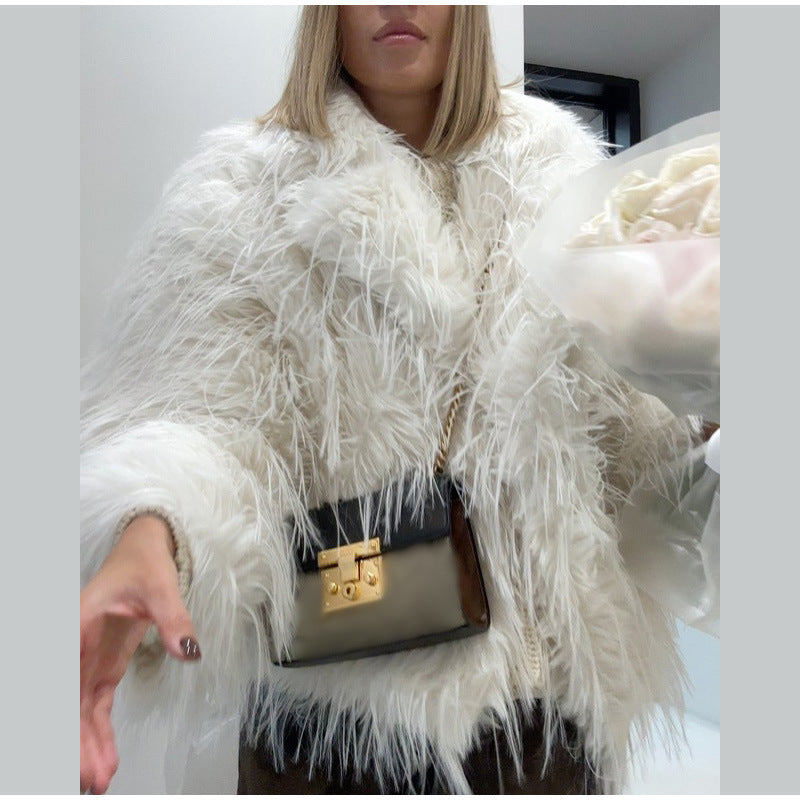 Soft faux fur jacket for women in modern style Lune London