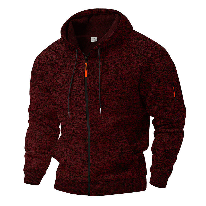 Men's sporty fleece hoodie with functional zip pockets Lune London