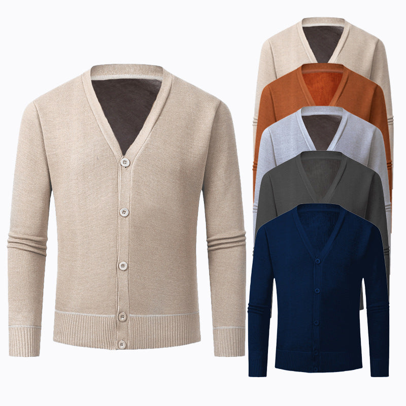 Men's knit sweater with V-neck and buttonless design Lune London