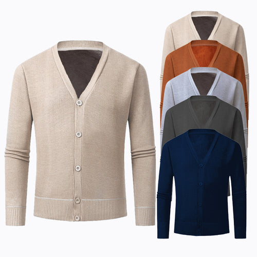 Men's knit sweater with V-neck and buttonless design Amarae