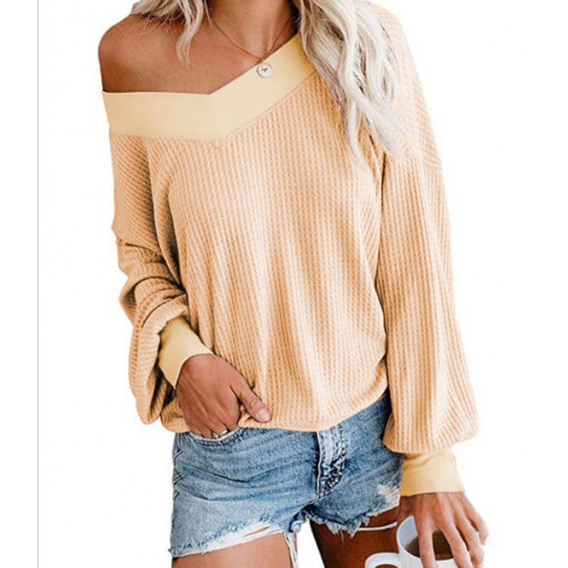 Pull en maille décontracté femme à épaules dénudées avec manches volumineuses Chic & Stil