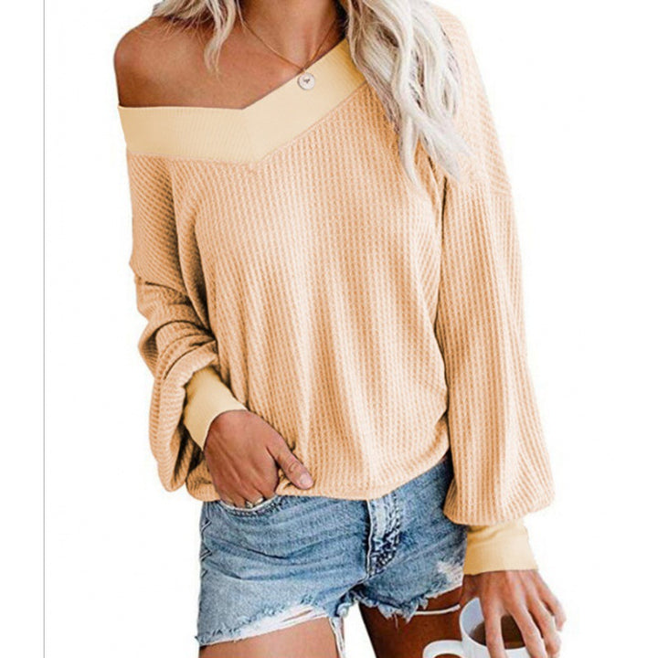 Pull en maille décontracté femme à épaules dénudées avec manches volumineuses Chic & Stil