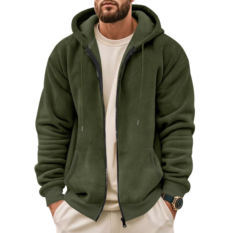 Men's hoodie with structured surface and functional pockets Amarae