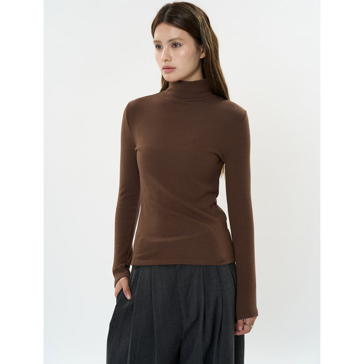 Women's Fitted Turtleneck Long Sleeve made of fine Rib Jersey Amarae