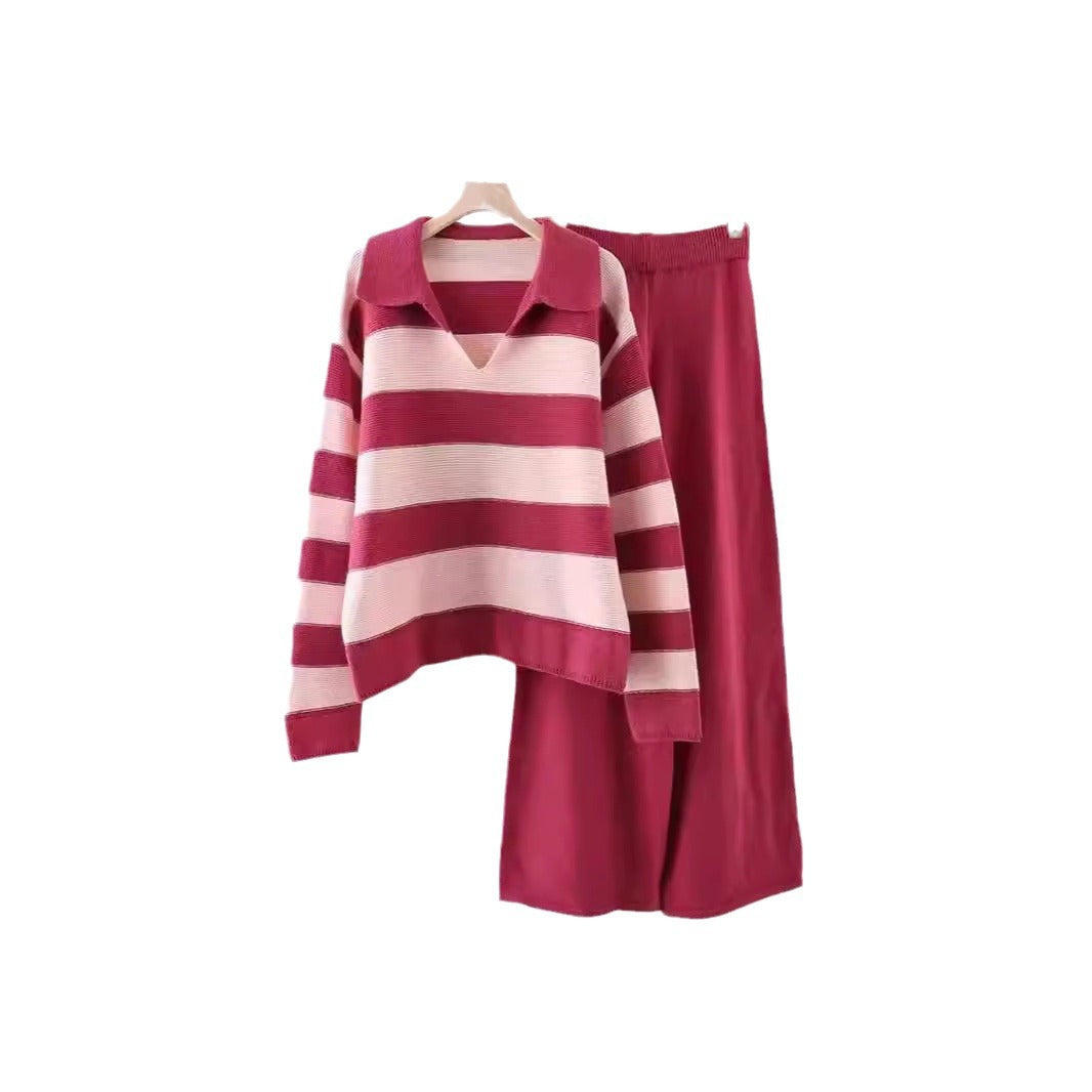Chic and Stylish Striped Casual Set for Ladies