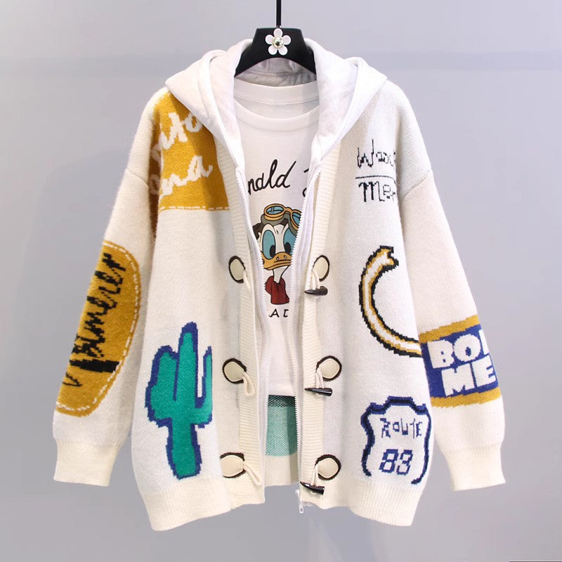 Women casual knit hoodie with chic and style