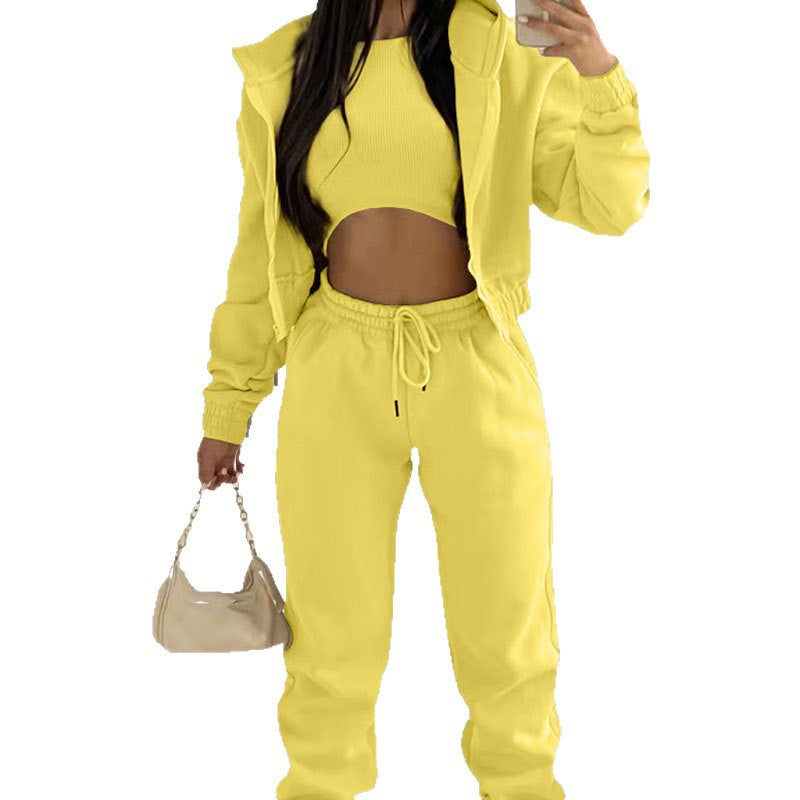 Ladies elegant sports set with a casual hoodie and elastic belt elements Lune London