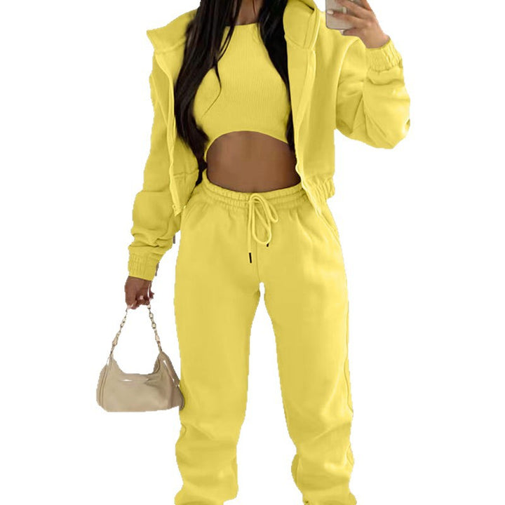 Ladies elegant sports set with a casual hoodie and elastic belt elements Lune London