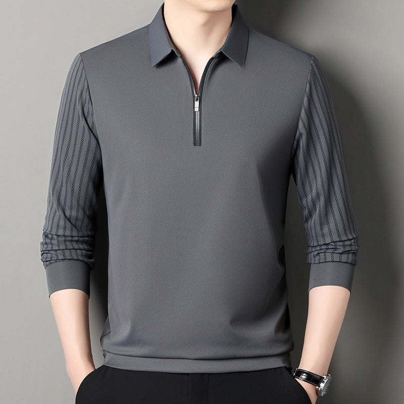 Men's polo with double high collar and breathable inserts Lune London