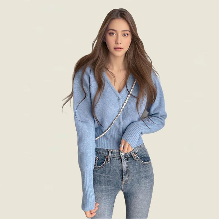 Women’s cardigan with V-neck and elastic edges Lune London