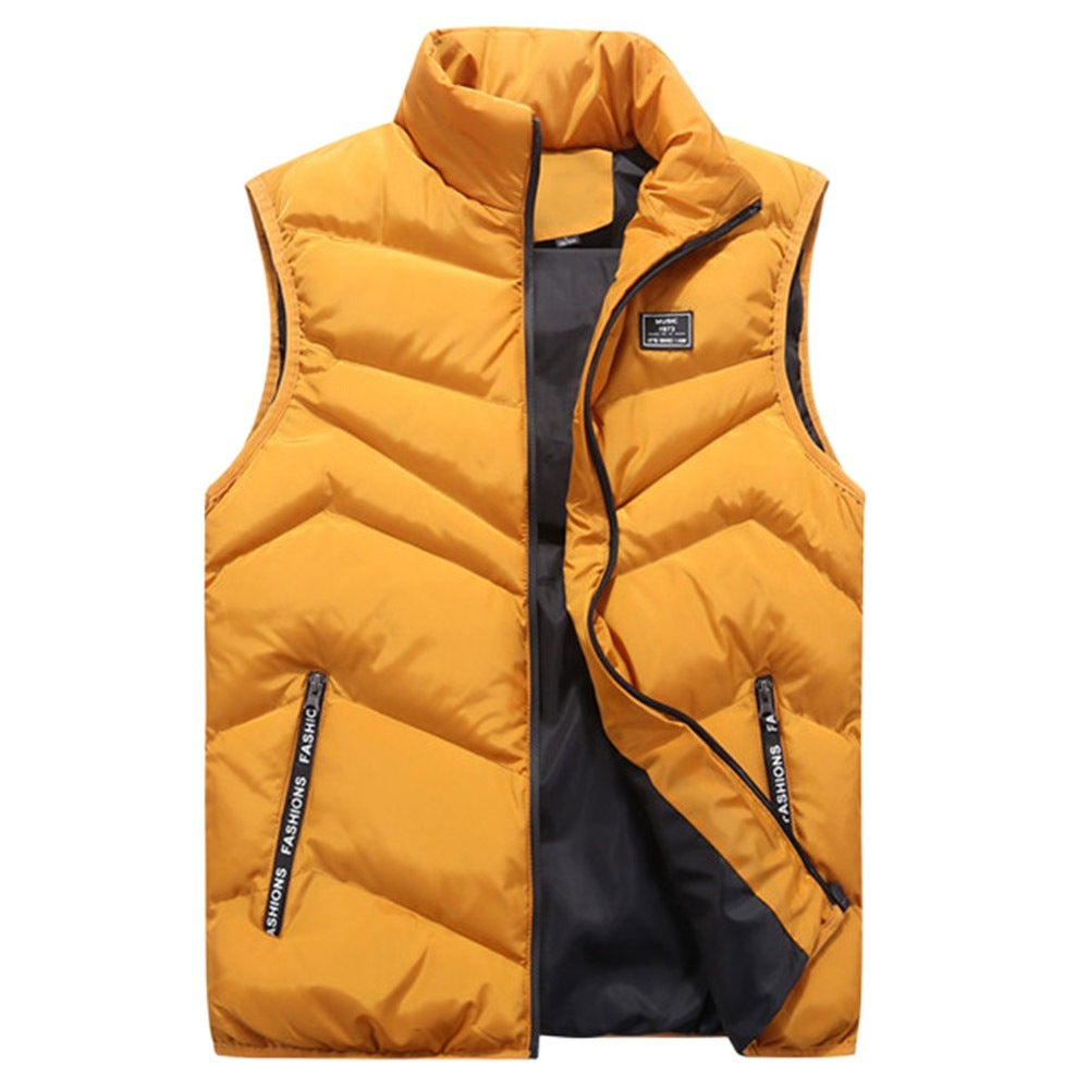 Ladies quilted gilet with high collar and zippered side pockets Amarae