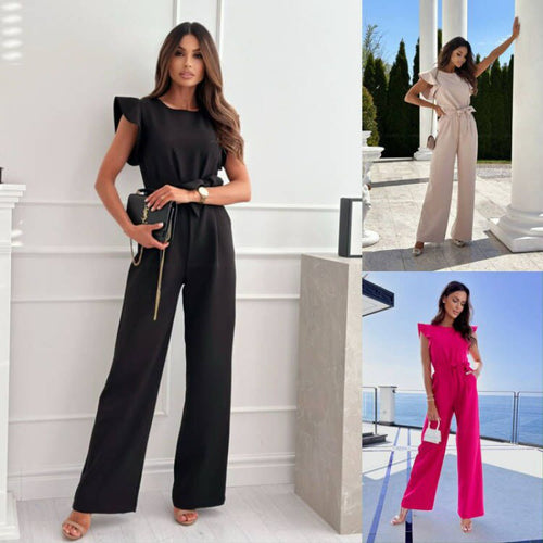 Dame Statement Jumpsuit with wide leg and belt detail Amarae
