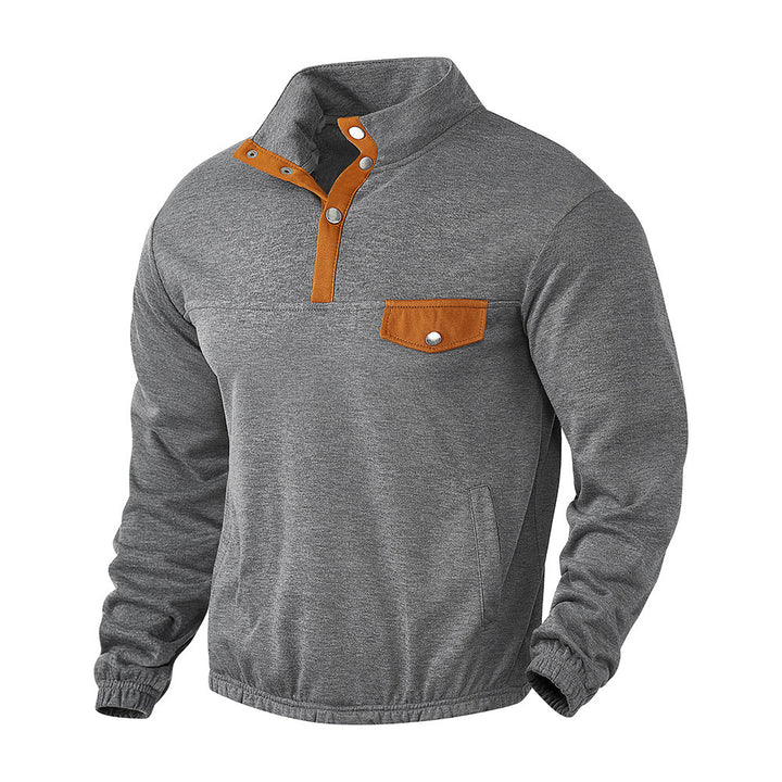 High-neck sweater for men with leather details Lune London