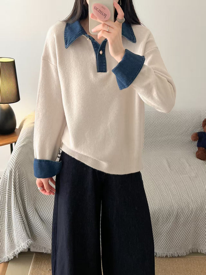 Pull confortable pour femmes avec col sportif Chic & Stil