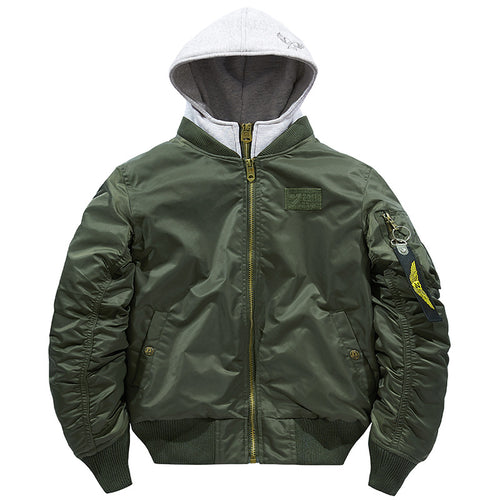 Men's bomber jacket with removable hood and practical pockets Amarae