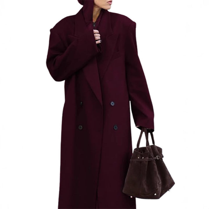 Elegant wool coat for women with double-breasted buttons Lune London