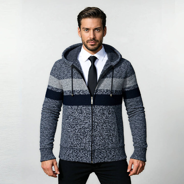 Hooded jacket for men with trendy zip Lune London