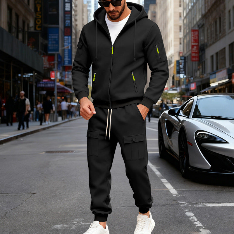 Lune London men's sporty hoodie and cargo pants set