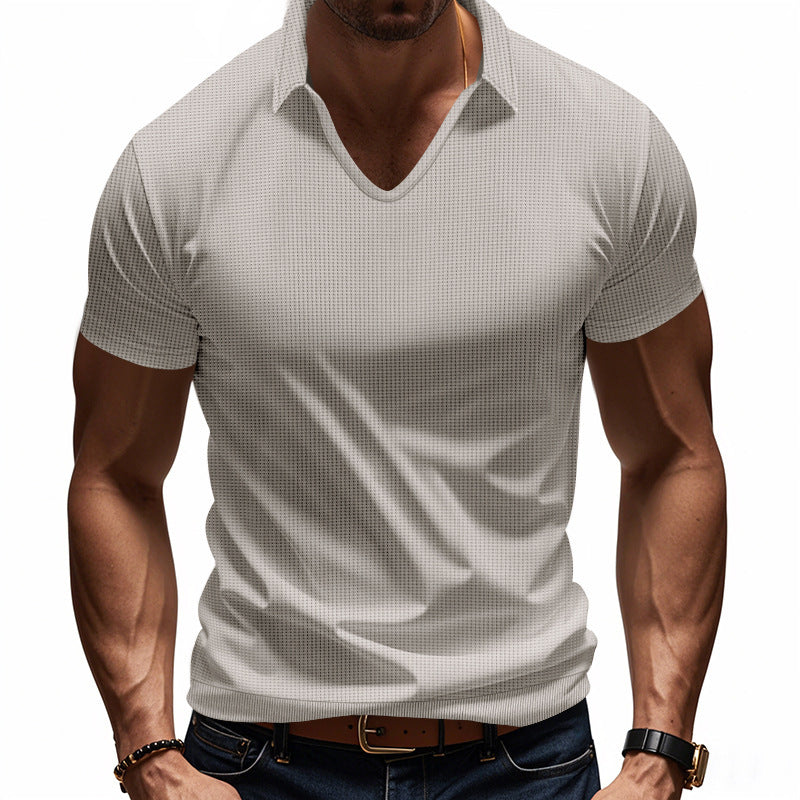 Short sleeve polo shirt for men with modern structured design Lune London