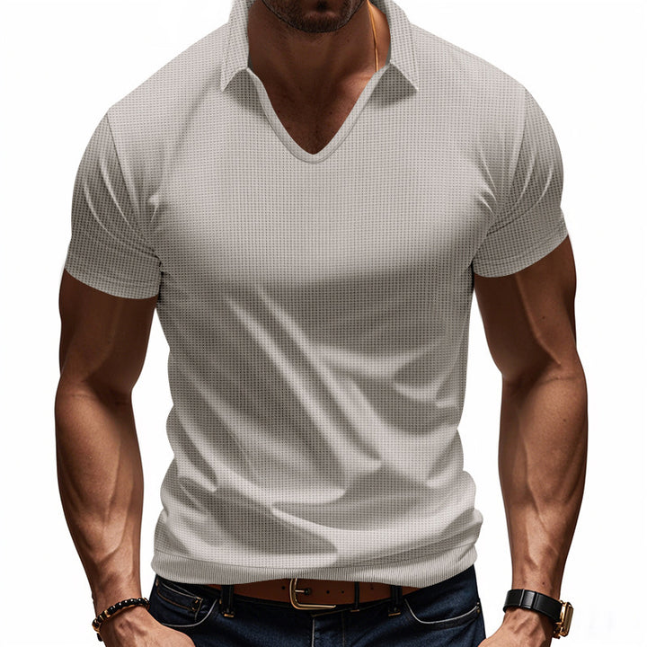 Short sleeve polo shirt for men with modern structured design Lune London