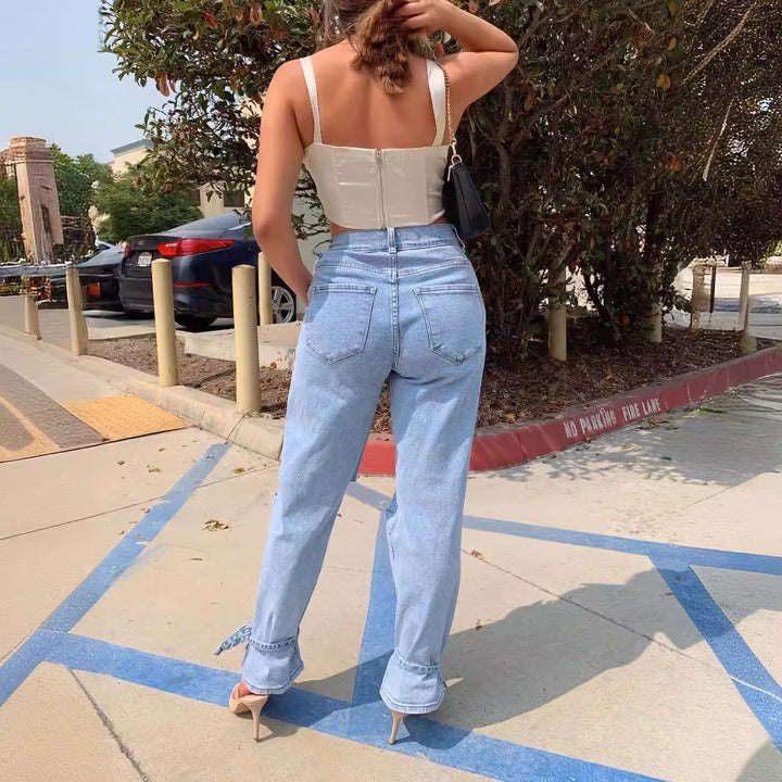 Chic & Stylish Distressed Mom Jeans for Women
