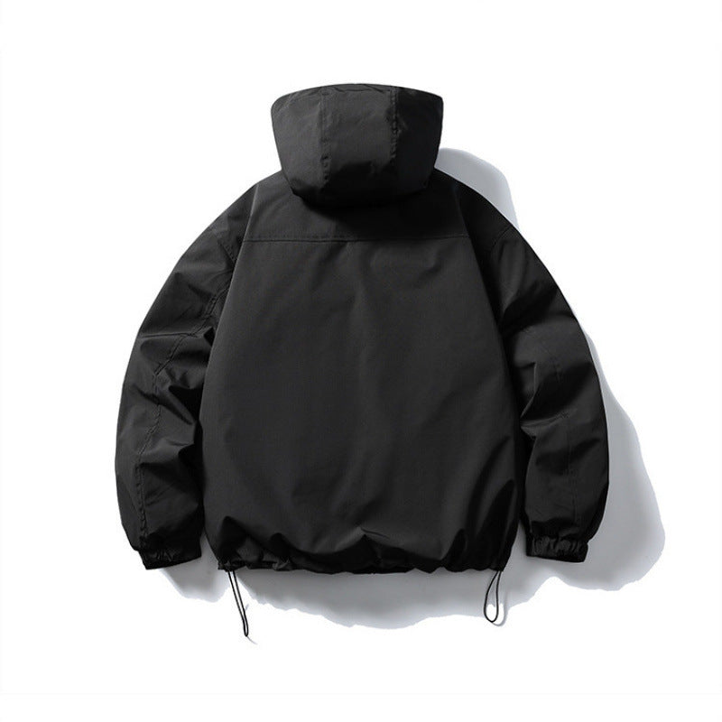 Unisex Waterproof technical hooded jacket with multiple pockets and adjustable hem Amarae