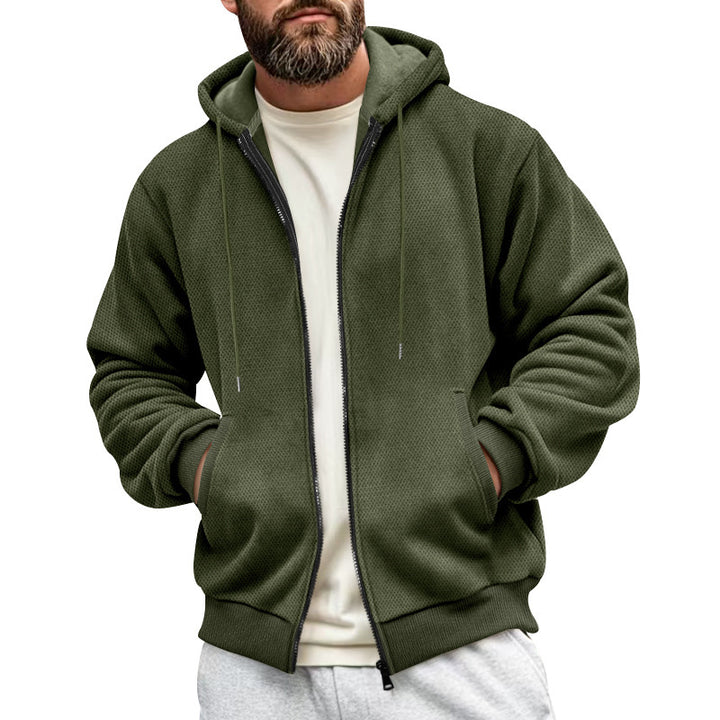 Men's hoodie with structured surface and functional pockets Amarae