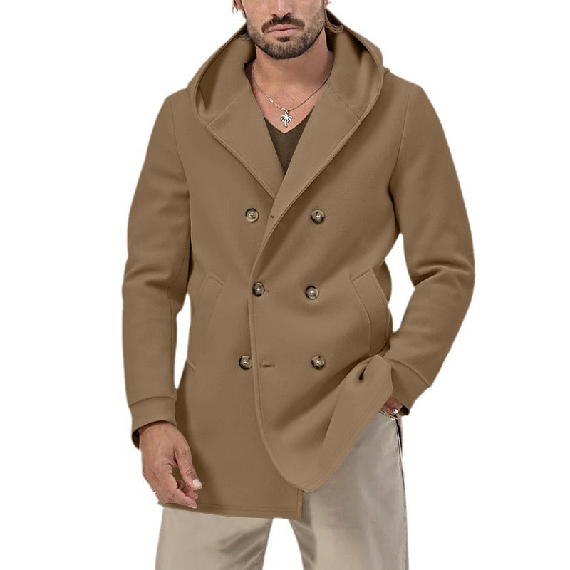 Trendy coat for men with hood and double-breasted Lune London