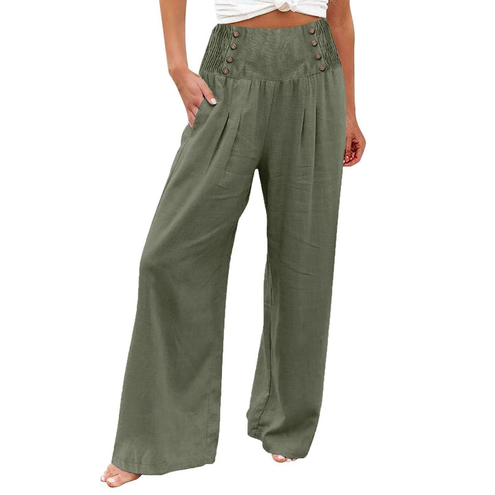 Summer wide pants for women with button details Lune London