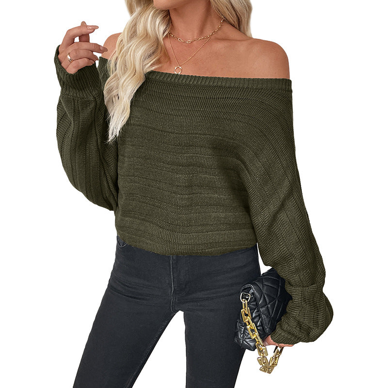 Femme Pull Tricot Off-Shoulder Chic & Stil
